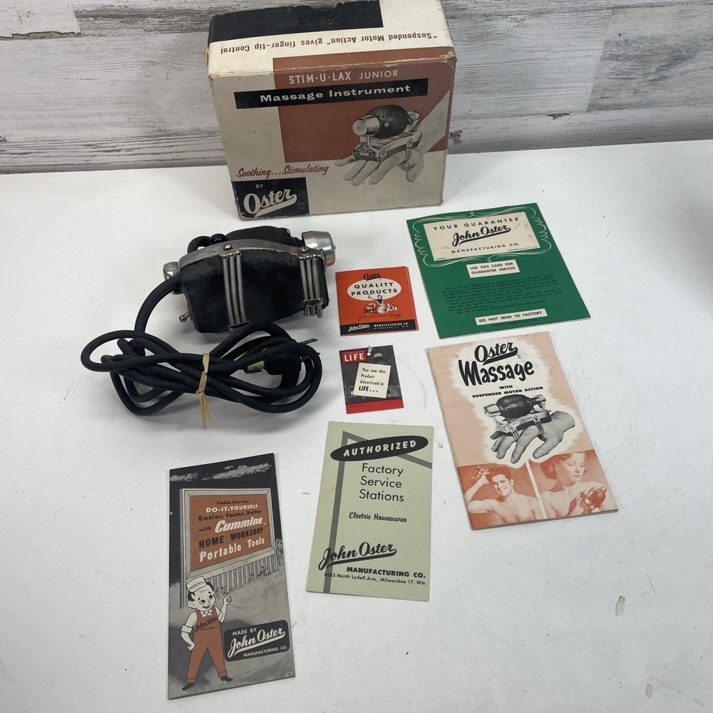 Vintage Oster Stimulax‎ Stim-U-Lax Model M-4 Handheld Massager Working